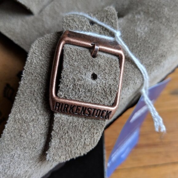 New Birkenstock Boston Taupe suede clog sandal - Picture 4 of 6